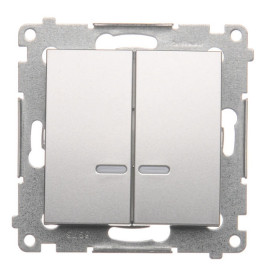 DW5BL.01/43 Łącznik świecznikowy z podświetleniem LED do wersji IP44, (moduł), 10AX, szybkozłącza, srebrny mat,...