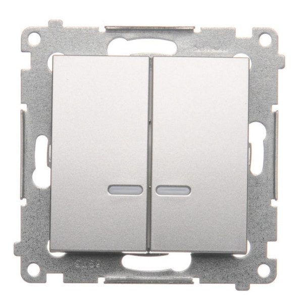 DW5BL.01/43 Łącznik świecznikowy z podświetleniem LED do wersji IP44, (moduł), 10AX, szybkozłącza, srebrny mat,...