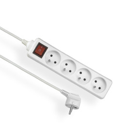 Przedłużacz z wyłącznikiem 4 gniazda z/u, 3m - 4x2P+Z 10A 250V - EPS-403W Elgotech