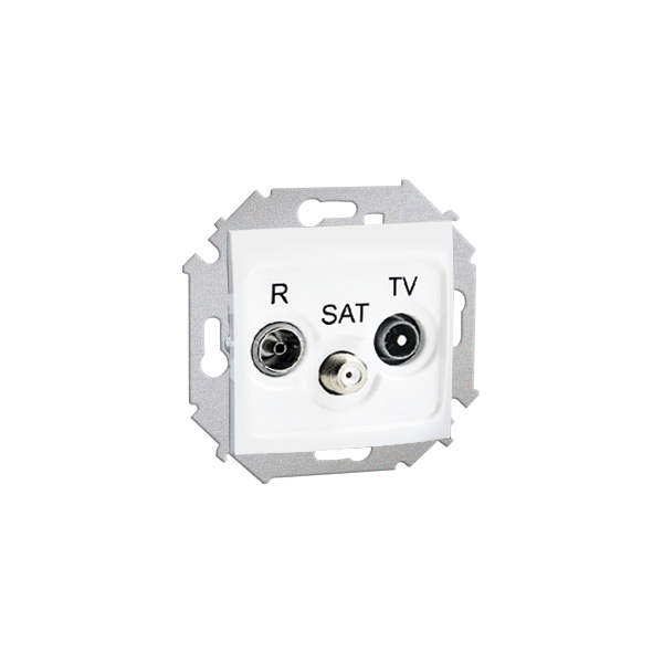 1591467-030 Gniazdo antenowe R-TV-SAT przelotowe tłum.:10dB biały S15