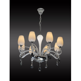 Lampa wisząca 8xe14(max8x40w)chrom/biały Bianco JSD001/8 Sinus