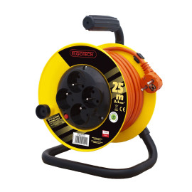 Przedłużacz bębnowy 25m 4-gniazda z/u 4x2P+Z 3x1mm2 - PZB1-40-25Y/1 Elgotech