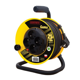 Przedłużacz bębnowy 25m guma 4-gniazda z/u 4x2P+Z 3x1mm2 - PZB1-40-25G/1 Elgotech