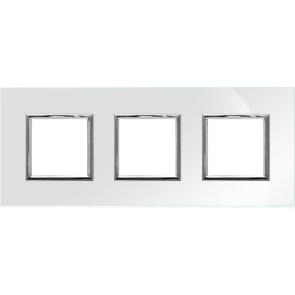 4504 183 RAMKA SZKŁO 3X PEARL GLASS białe redukcje