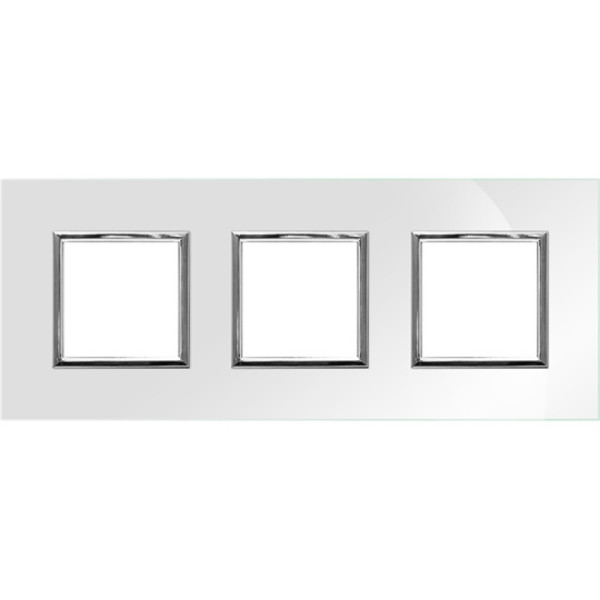 4504 183 RAMKA SZKŁO 3X PEARL GLASS białe redukcje