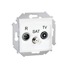 1591466-030 Gniazdo antenowe R-TV-SAT końcowe/zakończeniowe tłum.:1dB biały