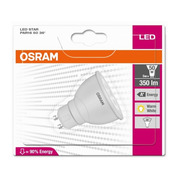 LED STAR PAR16 50 - 7,5W 390lm - 36st. 2700K 230V żar. LED GU10 [910355]
