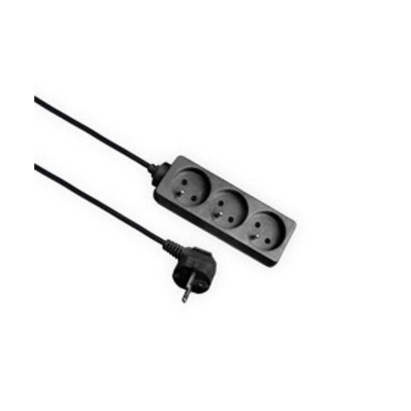 Przedłużacz 3 gniazda z uziemieniem, 1,5m 10A 250V czarny - EPS-301,5-2 Elgotech
