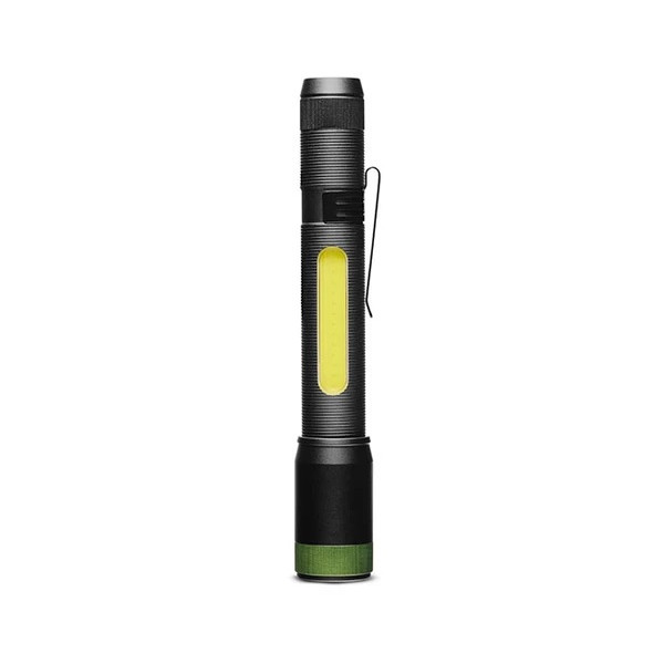 Latarka LED anodyzowane aluminium, dioda CREE, 150lm (przednie), 180lm (boczne), 2 tryby jasności (przednie), uchwyt...
