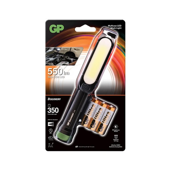 Latarka LED z dodatkowym światłem bocznym, 350/550 lumenów, zasięg 110m, 3xAAA - Discovery C34