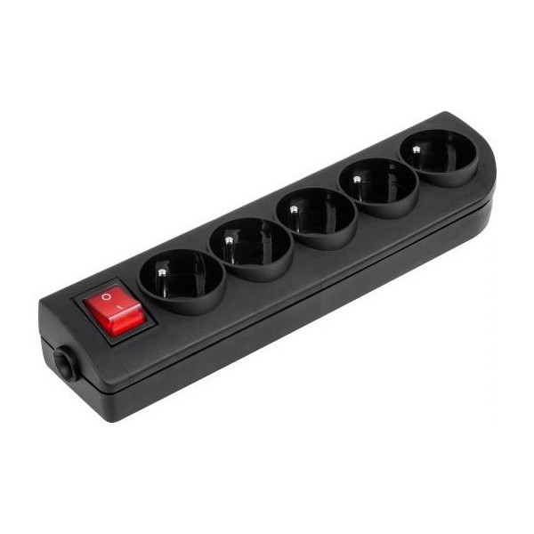 GN-50W-2 GNIAZDO 5X2P+Z Z WYŁĄCZNIKIEM CZARNE