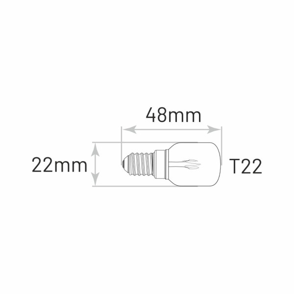 Żarówka piekarnikowa E14 - 300st.C 15W 230V E14 T22 - ZT02 INQ