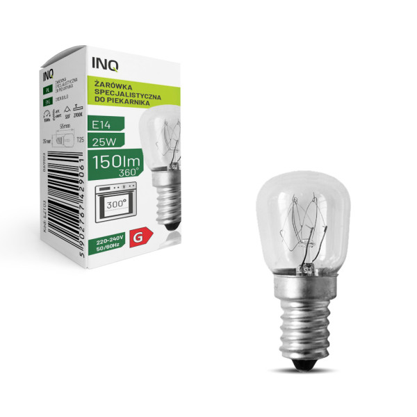 Żarówka piekarnikowa E14 - 300st.C 25W E14 T25 - ZT03 INQ