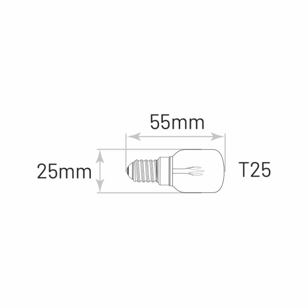 Żarówka piekarnikowa E14 - 300st.C 25W E14 T25 - ZT03 INQ