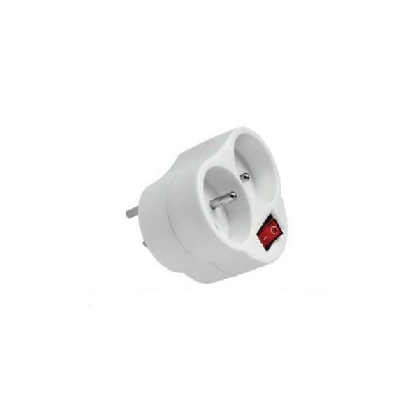 Rozgałęźnik z wyłacznikiem, 2 gniazda z uziemieniem RC-20W Elgotech
