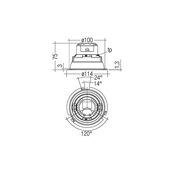 DLA 12W G1 OPRAWA LED DOWNLIGHT 100mm 1000lm/840 z szybą  28001091SZ