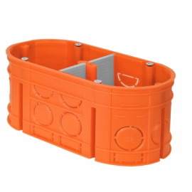 Puszka podtynkowa 2 x 60mm, głęboka, pomarańczowa, Multiwall - M2x60F Simet