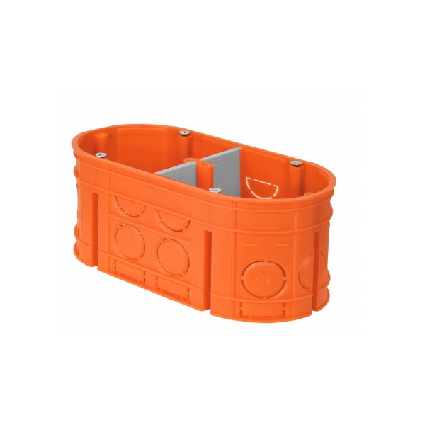 Puszka podtynkowa 2 x 60mm, głęboka, pomarańczowa, Multiwall - M2x60F Simet