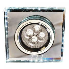 SS-22 CH/TR+WH 2226927- oprawa podtynkowa - MR16 230V GU10 + LED 2,1W WHITE - KWADRAT - STAŁA - CHROM