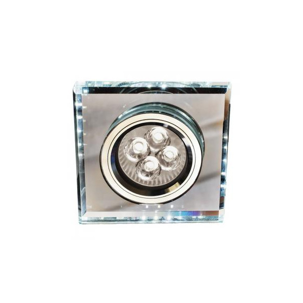 SS-22 CH/TR+WH 2226927- oprawa podtynkowa - MR16 230V GU10 + LED 2,1W WHITE - KWADRAT - STAŁA - CHROM