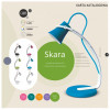 Lampka biurkowa LED SKARA 3,2W 3000K 250lm CZARNA / kabel czerwony PX006