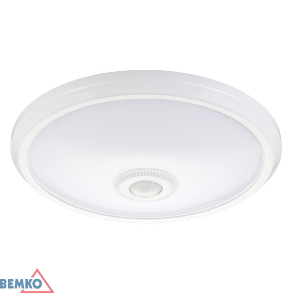 Plafon LED 12W 860lm, czujnik ruchu, 4000K (neutralna-biała), śr.29cm, biały - TAZAN ST57-120-4K-PIR - BEMKO