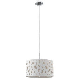 Lampa wisząca 1 płomienna 1xe27(max60w)chrom/biały SESSA 92224 Eglo