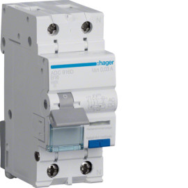 ADC916D RCBO Wyłącznik różnicowoprądowy z członem nadprądowym 1P+N 6kA B 16A/30mA Typ AC