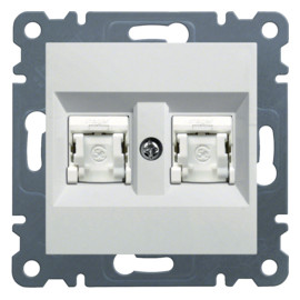 WL2120 lumina 2 Gniazdo komputerowe podwójne RJ45 kat.5e UTP, biały