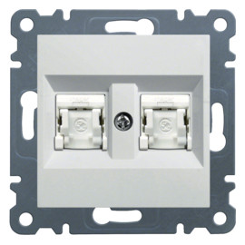 WL2160 lumina 2 Gniazdo 2xRJ45 kat.6 UTP, biały