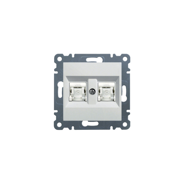 WL2160 lumina 2 Gniazdo 2xRJ45 kat.6 UTP, biały