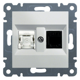 WL2210 lumina 2 Gniazdo RJ11/12 + RJ 45, biały