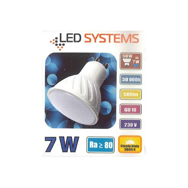 Żarówka LED GU10 7,0W 500lm - PAR16 230V 3000K (ciepło-biała) - D85-LS-GU10-7W Ledsystems