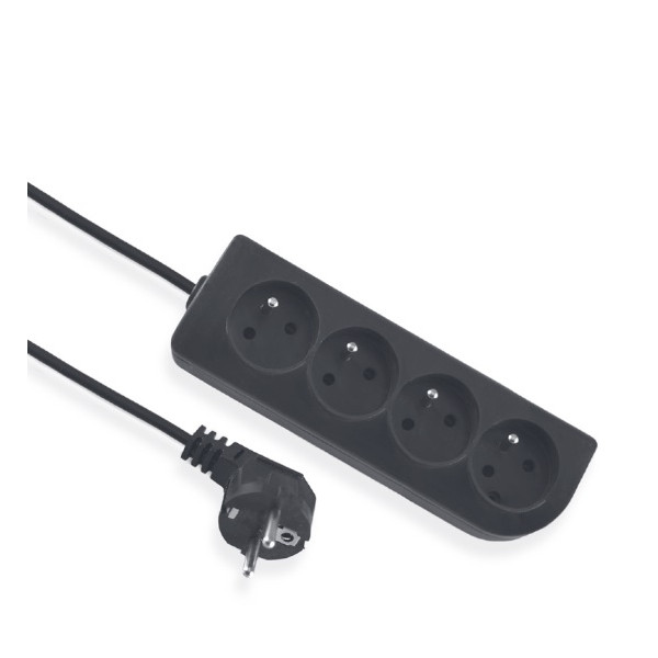 EPS-403-2 PRZEDŁUŻACZ 4 gniazda z uziemieniem, 3m, 4X2P+Z CZARNY