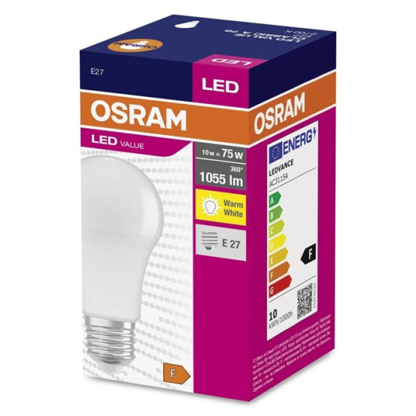 Żarówka LED E27 10W (zamiennik 75W) 1055lm - 230V 2700K (ciepło-biała) - LED VALUE CLA75