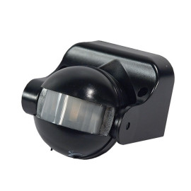 Czujnik ruchu 180st. - 1200W, IP44, zasięg 12m, czarny - SES09BL Ledsystems
