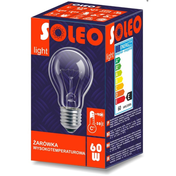 Żarówka E27 - 60W 230V WYSOKOTEMPERATUROWA SOLEO
