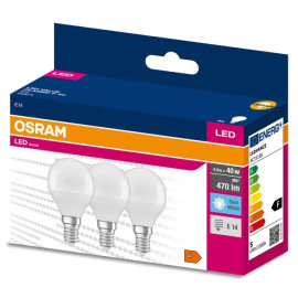 Żarówka LED E14 4,9W ( 40W) 470lm 230V 4000K (neutralna-biała) - LED VALUE OSRAM (cena za op. 3 szt.)