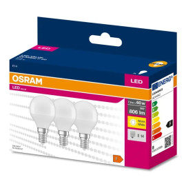 Żarówka LED E14 6,5W ( 60W) 806lm 230V 3000K (ciepło-biała) - LED VALUE OSRAM (cena za op. 3 szt.)