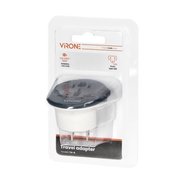 Adapter podróżny do gniazdek (do stosowania w USA) - TA-8
