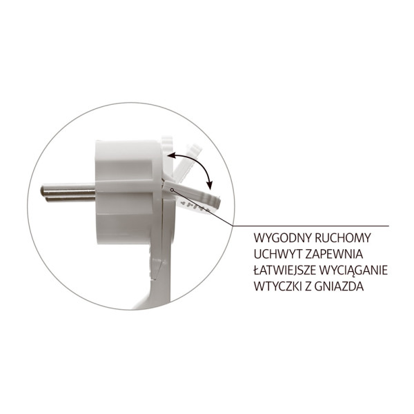 Wtyczka kątowa rozbieralna płaska, 2p+Z, 16A, 250V - WT-16UP Plastrol