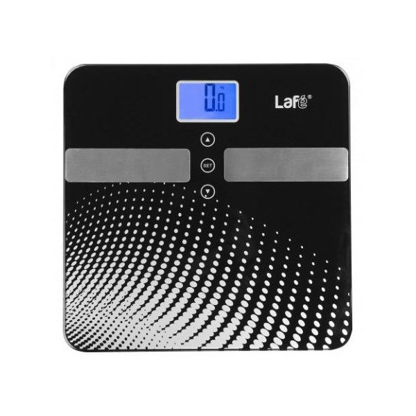 Waga łazienkowa WLS003, szkło, LCD, analiza, czarna