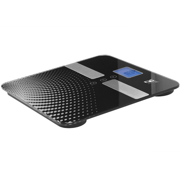 Waga łazienkowa WLS003, szkło, LCD, analiza, czarna