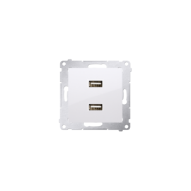 DC2USB.01/43 Ładowarka 2 x USB (moduł), 2.1 A, 5V DC, 230V, srebrny mat S54