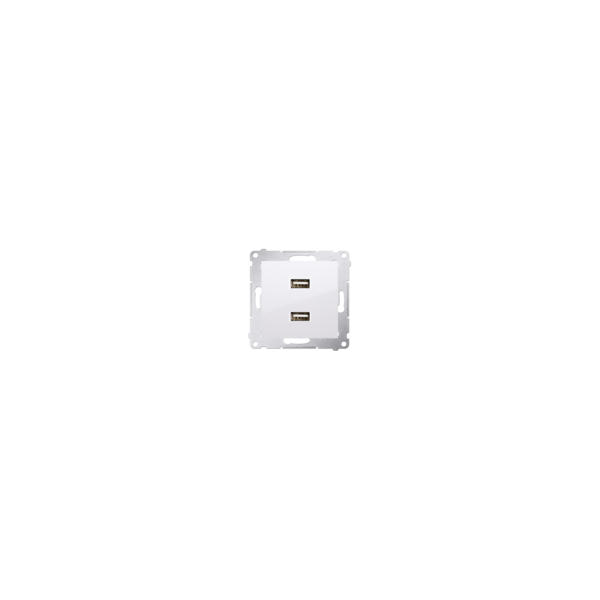 DC2USB.01/43 Ładowarka 2 x USB (moduł), 2.1 A, 5V DC, 230V, srebrny mat S54