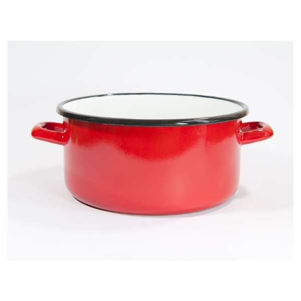 elopol rondel 2 uszy emal gładki czerwony 14cm , 1,00L , 413 14/5  [831141]