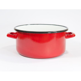 elopol rondel 2 uszy emal gładki czerwony 24cm , 5,40L , 413 24/5  [831240]