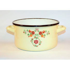 elopol garnek emal sredni kremowy floral 20cm , 3,60L , 17 20/30+1948