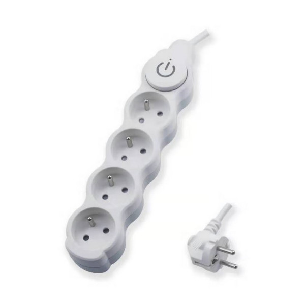 Przedłużacz 4 gniazda z uziemieniem, 3m, wyłącznik - B00-NP4GW3M Ecoline