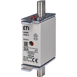 Wkładka topikowa NH - zwłoczna / KOMBI NH000 gG 20A/500V 4181206